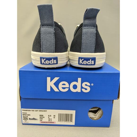 Keds Women's Champion Lace Up Originals Canvas Sneakers Navy/White, Size 8.5 M - Picture 6 of 9
